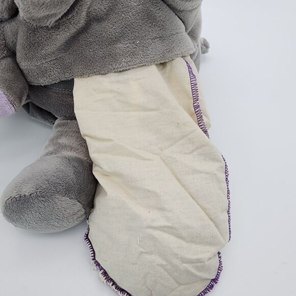 Sonoma Huggable Lavender Ellie Elephant Plush 11" Gray Microwavable Heatable - Picture 8 of 10